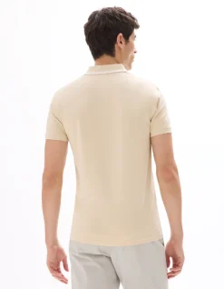 Polo slim fit katoen stretch - beige