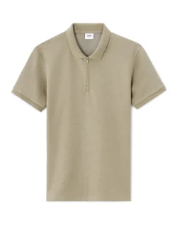 Polo slim fit katoenmix - kaki