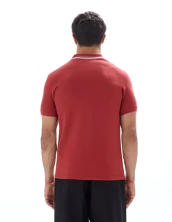 Polo slim fit stretch katoen - bruin