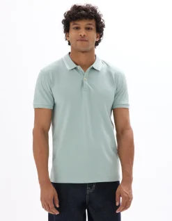 Polo Slim fit Stretchkatoen - Turkoois