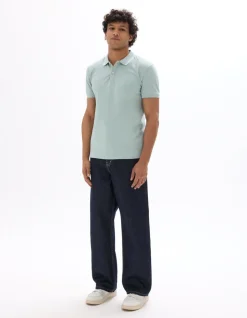 Polo Slim fit Stretchkatoen - Turkoois