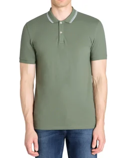 Polo slim katoen stretch - groen