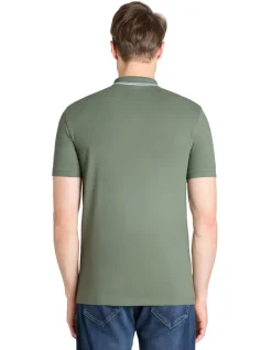 Polo slim katoen stretch - groen