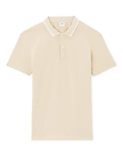 Polo slim katoen stretch - beige