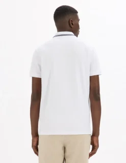 Polo slim katoen stretch - wit