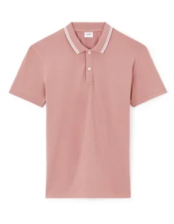Polo slim katoen stretch - roze