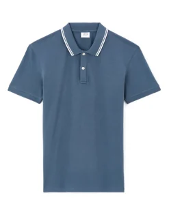 Polo slim katoen stretch - marine