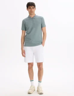 Polo slim katoenmix - groen