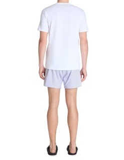 Pyjama boxershort 100% katoen - wit