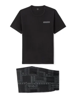 Pyjama boxershort 100% katoen - zwart