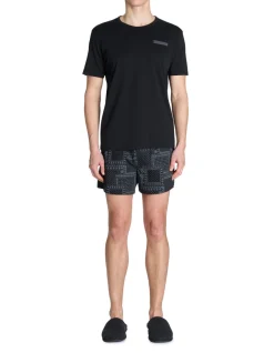 Pyjama boxershort 100% katoen - zwart