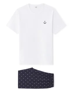 Pyjama short 100% katoen - marine