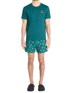Pyjamashort 100% katoen - groen