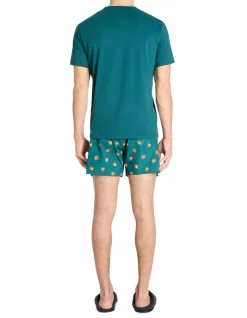 Pyjamashort 100% katoen - groen