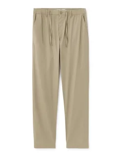 Rechtaflopende broek 100% katoen - taupe