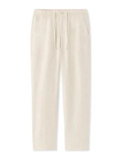 Rechtaflopende broek 100% linnen - ecru