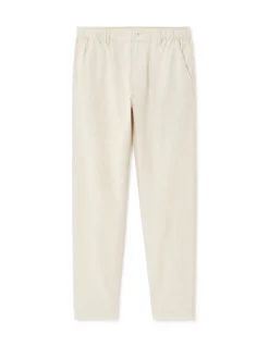 Rechtafstaande broek van gemengd katoen - beige