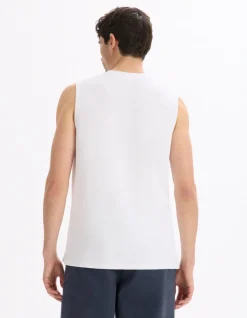 Rechtdoor katoenmix tanktop - wit