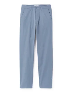 Rechtdoorlopende broek 100% katoen stretch - lichtblauw