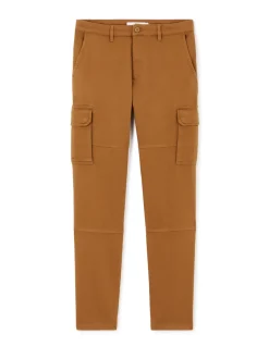 Rechte cargo broek van stretch katoen - bruin