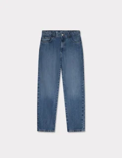 Rechte jeans met normale taille - donkerblauw