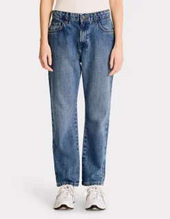 Rechte jeans met normale taille - donkerblauw