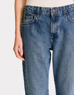 Rechte jeans met normale taille - donkerblauw
