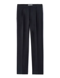 Rechte stretch twill chinobroek - marineblauw