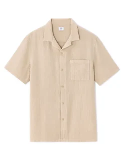Regular fit blouse van katoengauze - beige