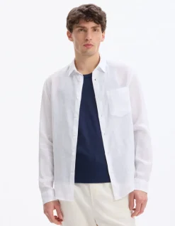 Regular fit casual 100% linnen hemd - wit