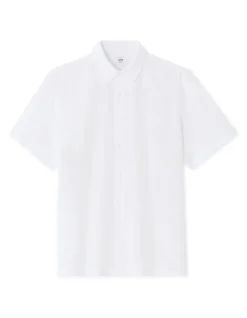 Regular fit gecrinkeld shirt 100% katoen - wit