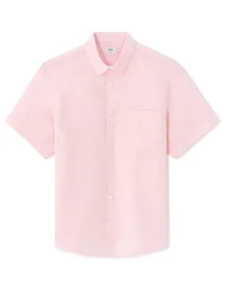 Regular fit hemd 100% linnen - Roze