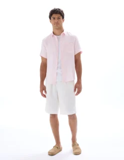 Regular fit hemd 100% linnen - Roze