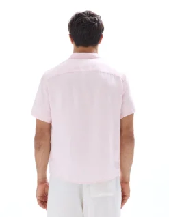 Regular fit hemd 100% linnen - Roze