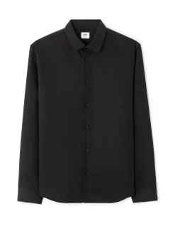 Regular fit hemd 100% TENCEL™ Lyocell - zwart