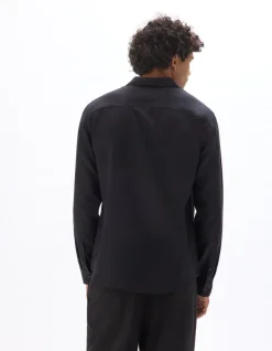 Regular fit hemd 100% TENCEL™ Lyocell - zwart