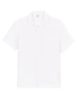 Regular fit hemd in katoengaas - wit