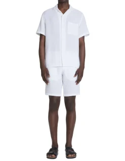 Regular fit hemd in katoengaas - wit