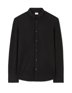 Regular fit hemd van jersey - zwart