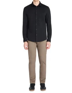 Regular fit hemd van jersey - zwart