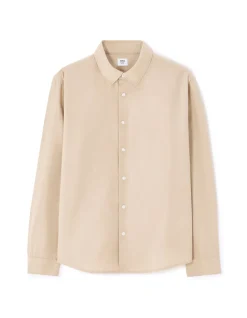 Regular fit katoenen mix shirt - beige