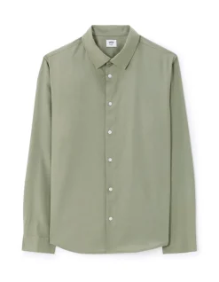 Regular fit katoenen mix shirt - kaki