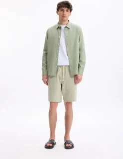 Regular fit katoenen mix shirt - kaki