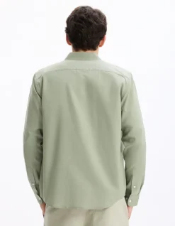 Regular fit katoenen mix shirt - kaki