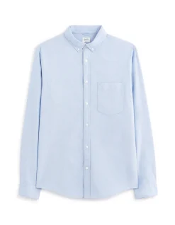 Regular Fit Overhemd 100% Oxford Katoen - Lichtblauw