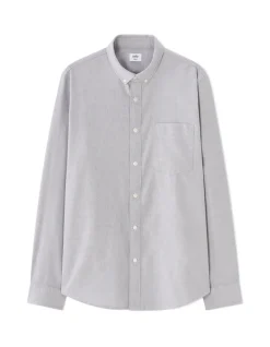 Regular fit overhemd, 100% Oxford katoen - donkergrijs