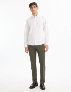 Regular fit overhemd in royal oxford - wit