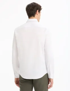 Regular fit overhemd in royal oxford - wit