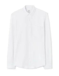 Regular fit piqué stretch katoen - wit