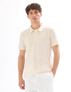 Regular fit polo in effen jersey - beige